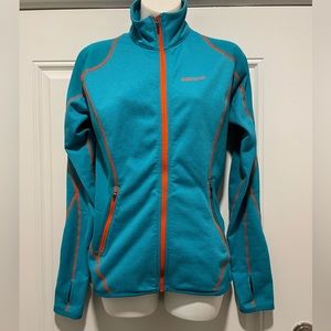 Marmot Caldus Teal Full Zip Performance Athletic Jacket Size Medium Thumbholes